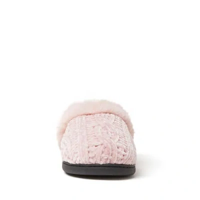 Dearfoams Womens Claire Cable Knit Chenille Clog House Shoe Slipper In Purple