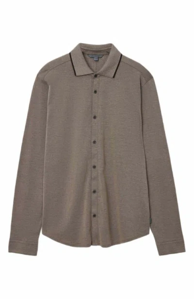 John Varvatos Drewce Button Front Shirt In Brown
