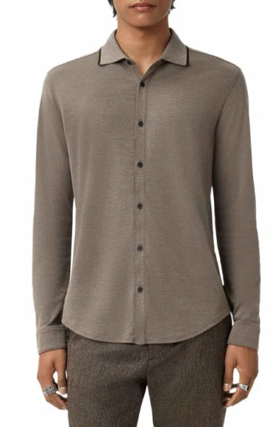 John Varvatos Drewce Button Front Shirt In Brown