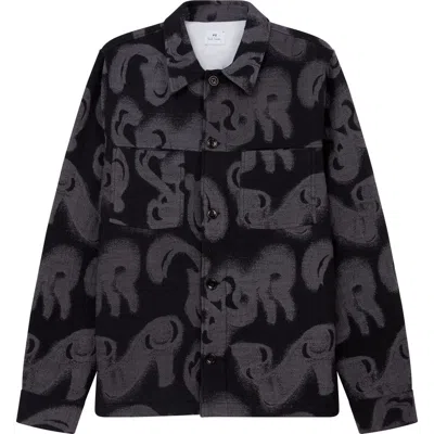Ps By Paul Smith Ps Paul Smith Abstract Print Casual Fit Button-up Shirt In Black