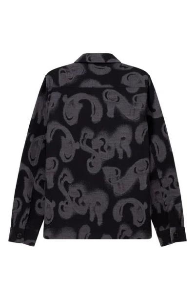 Ps By Paul Smith Ps Paul Smith Abstract Print Casual Fit Button-up Shirt In Black