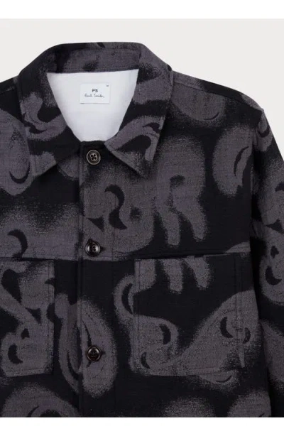 Ps By Paul Smith Ps Paul Smith Abstract Print Casual Fit Button-up Shirt In Black