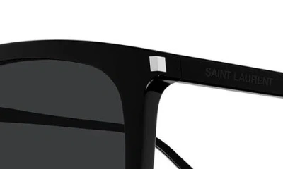 Saint Laurent 56mm Rectangular Sunglasses In Black
