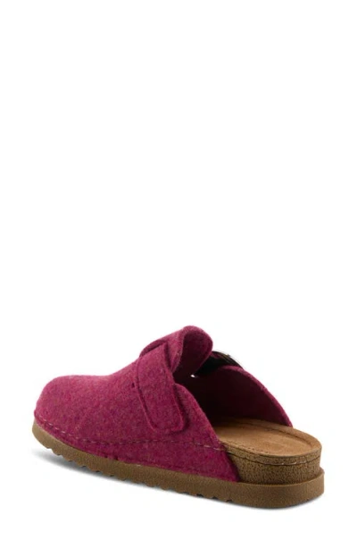 Flexus By Spring Step Giller Boiled Wool Clog In Burgundy