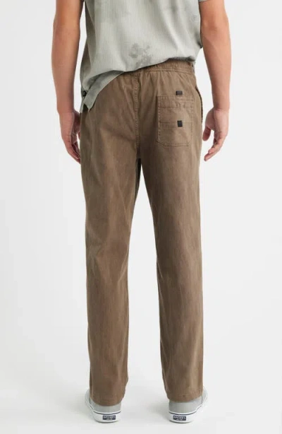 Roark Made To Fade Stretch Cotton Drawstring Pants In Brown