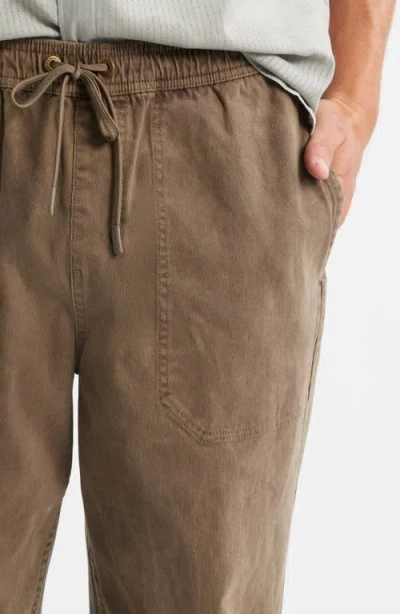 Roark Made To Fade Stretch Cotton Drawstring Pants In Brown