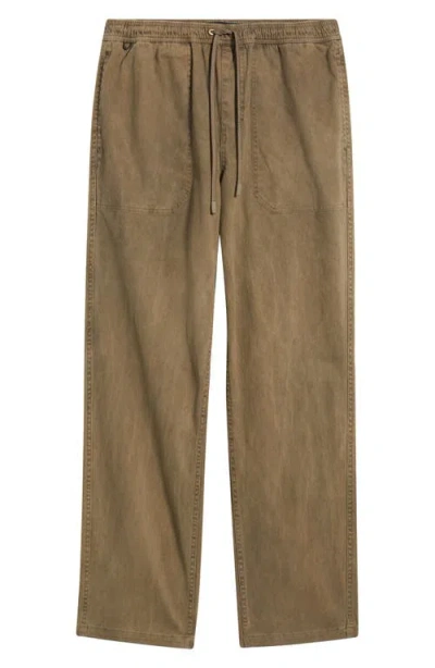 Roark Made To Fade Stretch Cotton Drawstring Pants In Brown