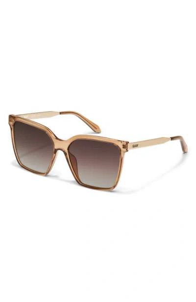 Quay Level Up Remixed 61mm Gradient Square Sunglasses In Brown