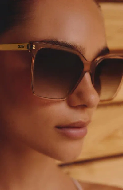Quay Level Up Remixed 61mm Gradient Square Sunglasses In Brown