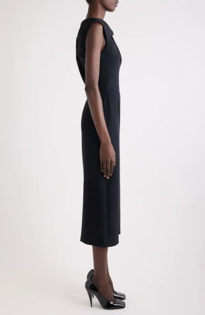 Givenchy Draped-detail One-shoulder Midi Dress In Black