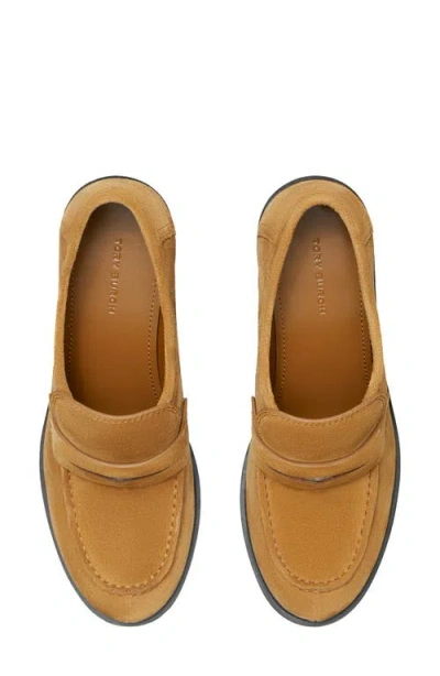 Tory Burch Block Heel Penny Loafer In Black