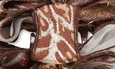 Lele Sadoughi Mini Rita Floral Claw Clip In Brown