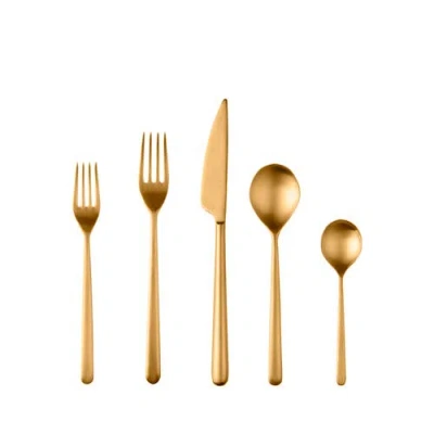 Mepra Linea Flatware Set In Gold