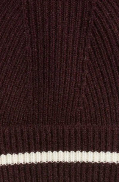 Krost Stripe Wool Beanie In Brown