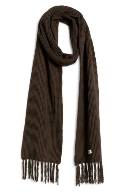 Krost Brioche Knit Scarf In Brown