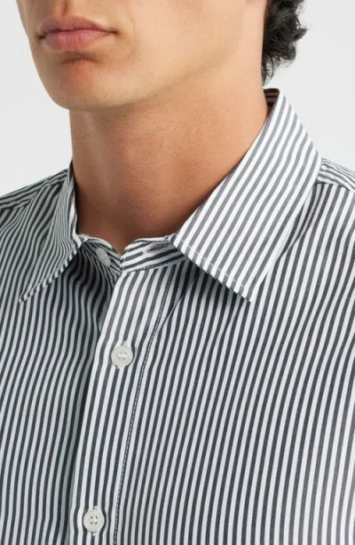 Krost Embroidered Stripe Button-up Shirt In Multi