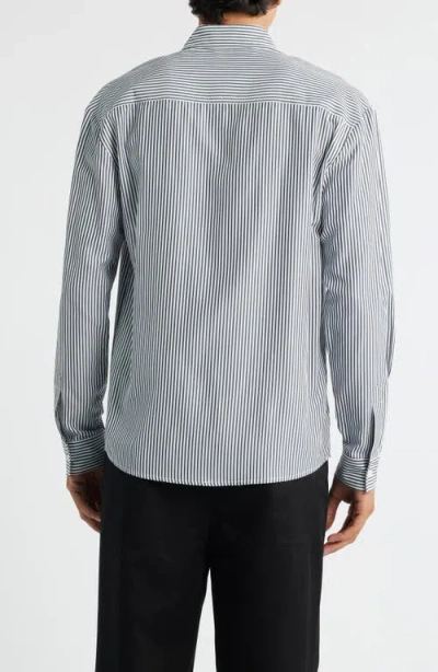 Krost Embroidered Stripe Button-up Shirt In Multi
