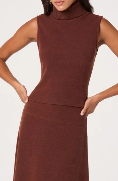 Astr The Label Avah Turtleneck Wool Blend Sweater Vest In Brown