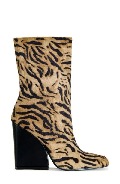 Azalea Wang Notebook Faux Calf Hair Bootie In Black