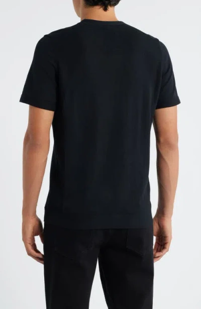 Hugo Boss Slim-fit T-shirt With Popcorn Stripe Fabric In Black