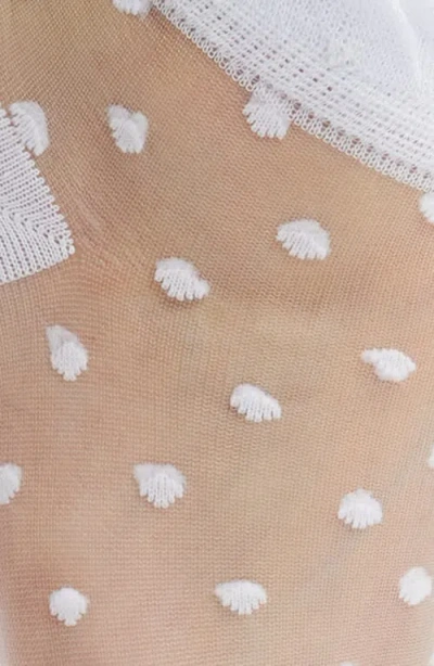 Stems Pippa Ruffle Dot Quarter Socks In White