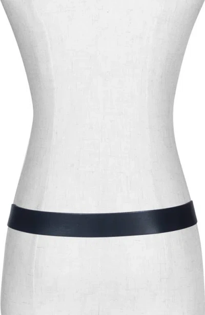 Allsaints Western Hex Leather Belt In Black