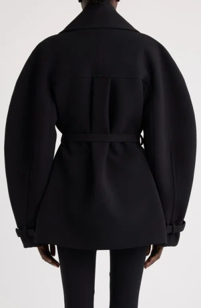 Jacquemus Womens Black Ovalo Court Belted Stetch-woven Trench Coat
