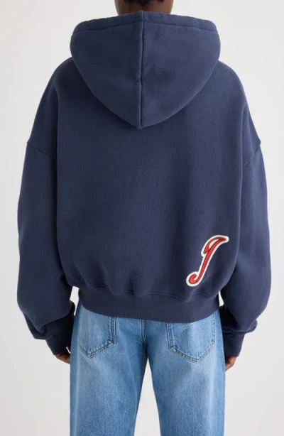Jacquemus Le Hoode Gio Logo Patch Hoodie In Blue