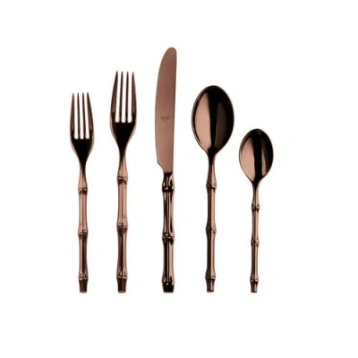 Mepra Bali Bronze 5 Piece Flatware Set In Brown
