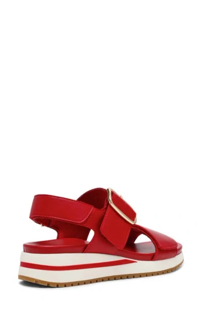 Anne Klein Evanti Ankle Strap Platform Sandal In Red