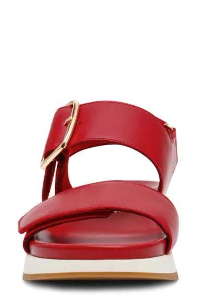 Anne Klein Evanti Ankle Strap Platform Sandal In Red