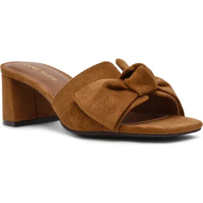 Anne Klein Women's Kizmet Knot Block Heel Dress Sandals In Brown