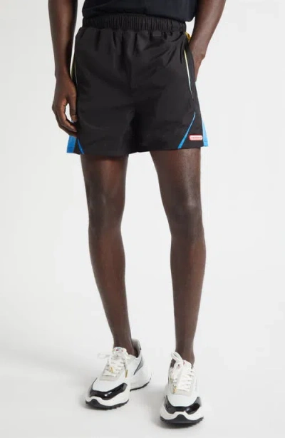 Casablanca Football Windbreaker Shorts In Black