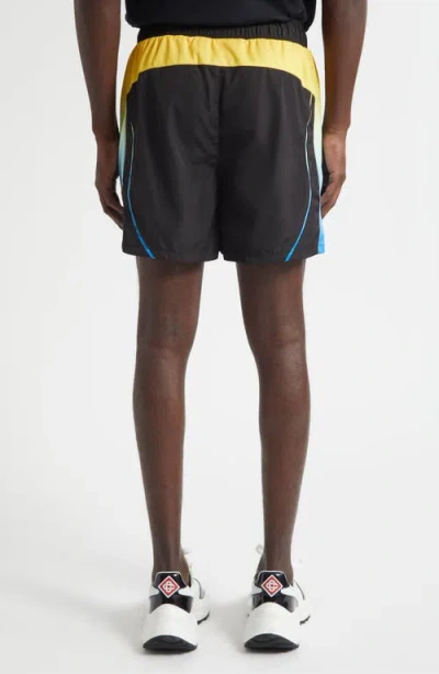 Casablanca Football Windbreaker Shorts In Black