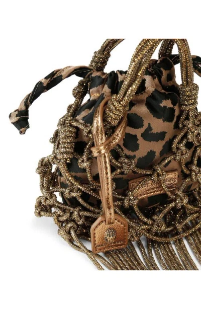 Kurt Geiger Mini Macrame Crystal-embellishment Tote Bag In Brown