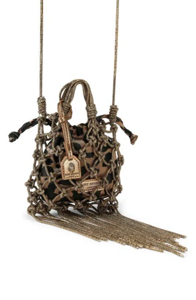 Kurt Geiger Mini Macrame Crystal-embellishment Tote Bag In Brown