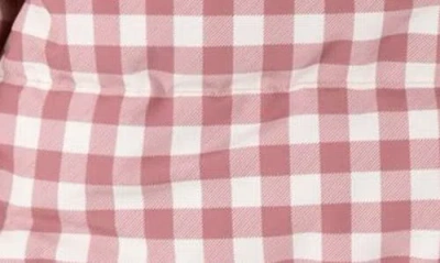 Firsts By Petit Lem Water Repellent Plum Gingham Hooded Snowsuit In Multi