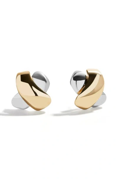 Baublebar Piper Two-tone Crisscross Stud Earrings In Gold