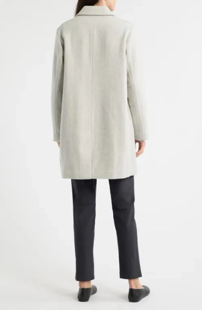 Eileen Fisher Soft Wool Herringbone Classic Collar Coat In Neutral