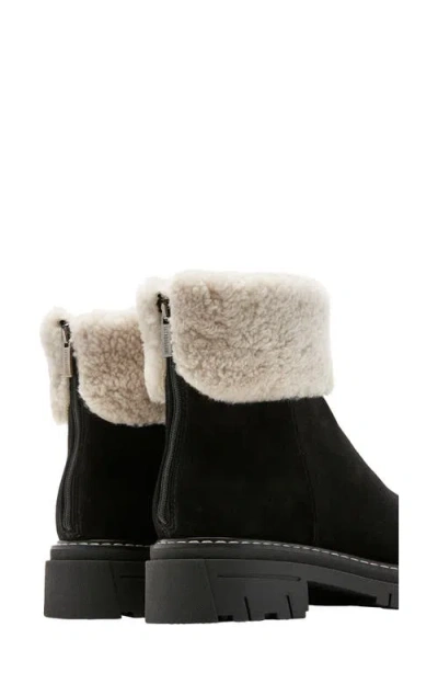 La Canadienne Dwayne Waterproof Genuine Shearling Cuff Bootie In Black