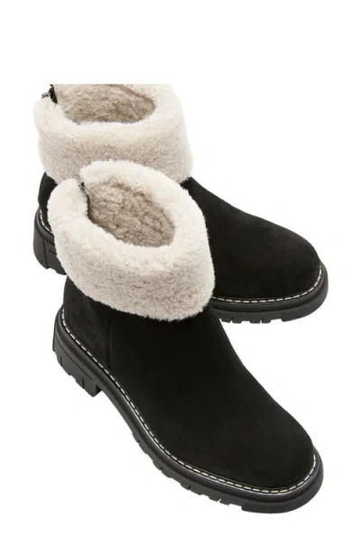 La Canadienne Dwayne Waterproof Genuine Shearling Cuff Bootie In Black