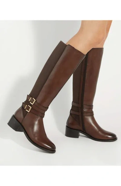 Dune London Tatter Knee High Boot In Brown