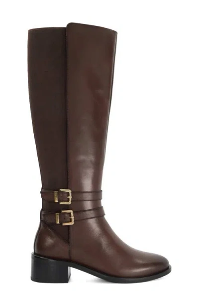 Dune London Tatter Knee High Boot In Brown