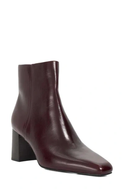 Dune London Panamas Block Heel Bootie In Burgundy