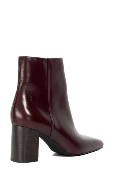 Dune London Panamas Block Heel Bootie In Burgundy