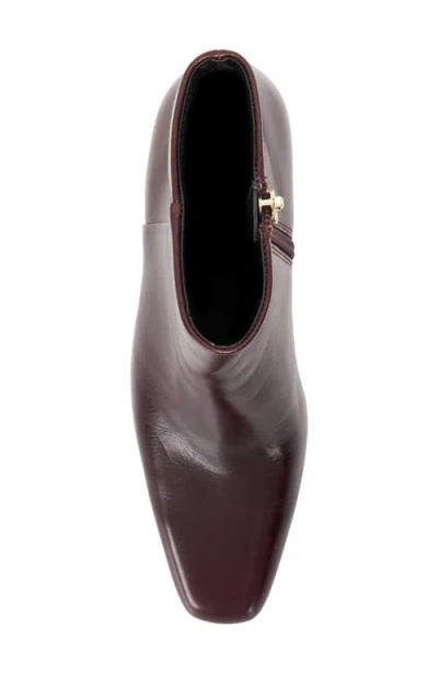 Dune London Panamas Block Heel Bootie In Burgundy