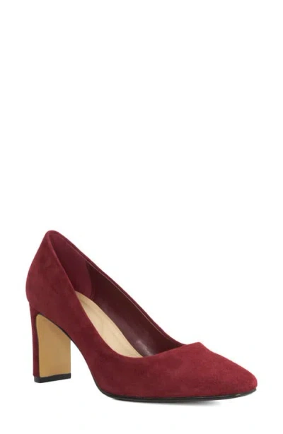 Dune London Arriving Block Heel Pump In Burgundy
