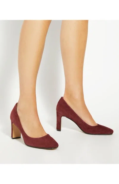 Dune London Arriving Block Heel Pump In Burgundy