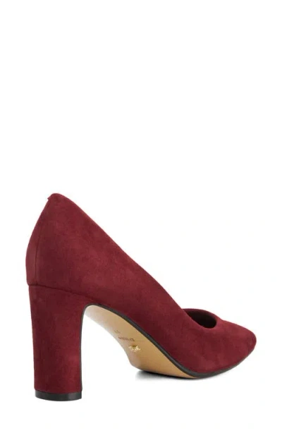 Dune London Arriving Block Heel Pump In Burgundy