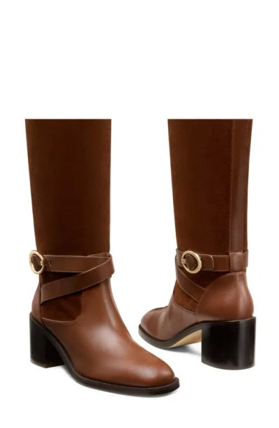 Stuart Weitzman Esme Belted Zip Boot In Brown